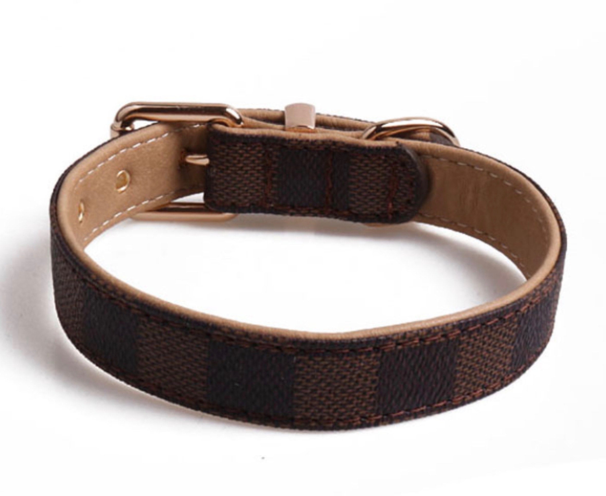 Louis Vuitton Inspired Dog Collar